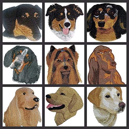 רקמת כלבים חלקה ומדהימה של כלבים רקמה Ironon/Sew Patch [6 x 5.1] [תוצרת ארהב]